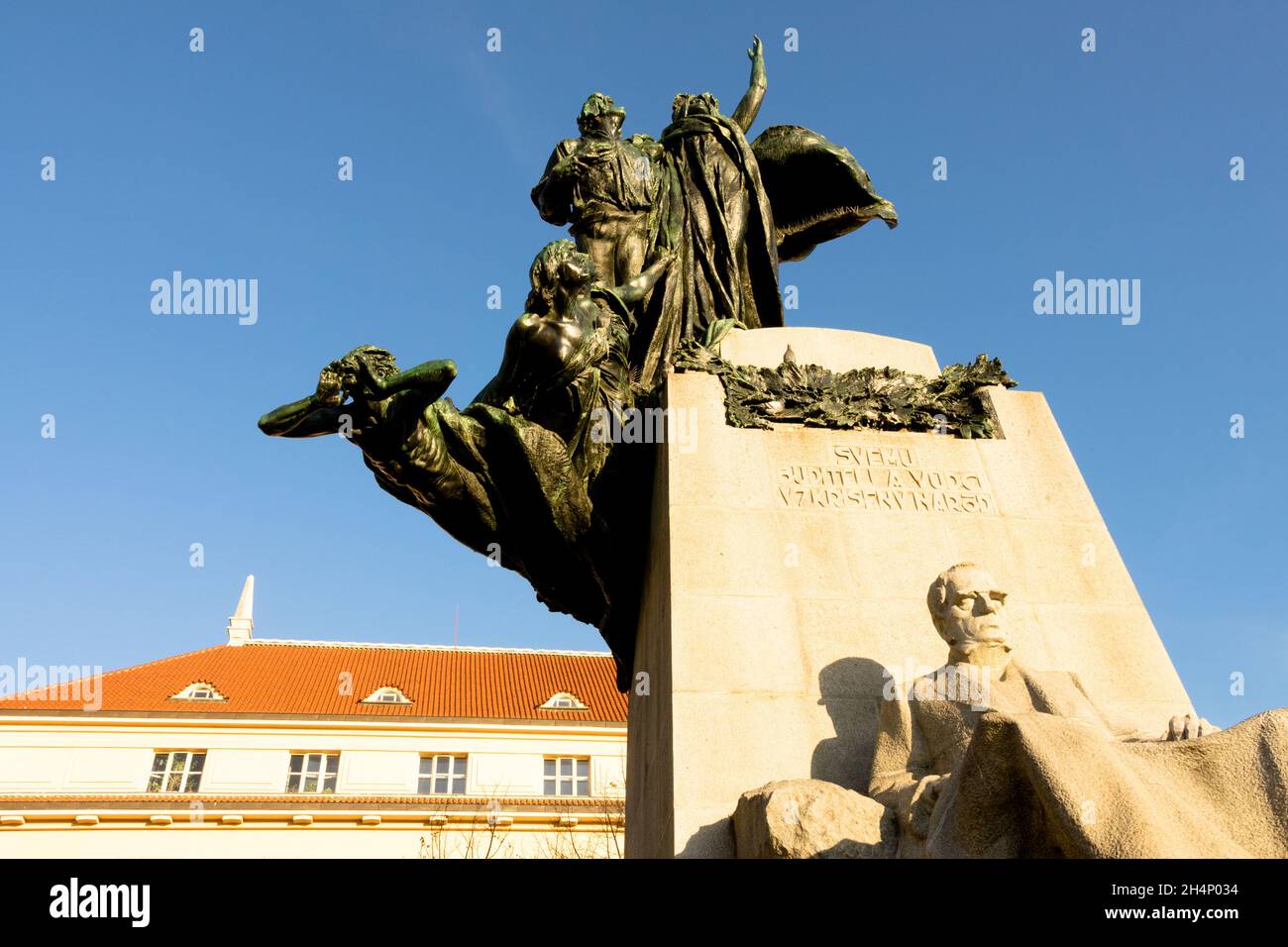 Palacky monument on Paleckeho namesti Square Prague Stock Photo