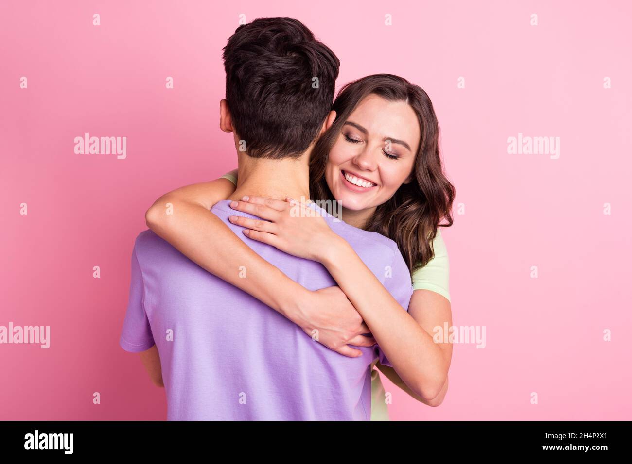 Portrait Of Attractive Dreamy Tender Gentle Amorous Cheerful Couple