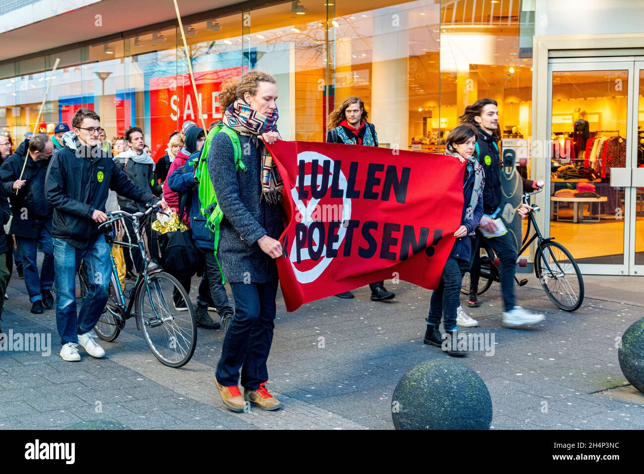 Rotterdam, Netherlands. Action, Protest and Die-In by XR Members against Climate Change and the inabillity of governments to take nessesary measures. Stock Photo