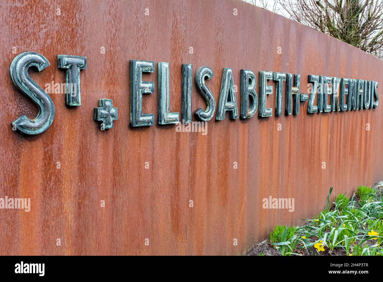 Tilburg, Netherlands. Main entrance of ETZ Elisabeth Hospital, where on wednesday, February 26, 2020 the first Dutch Corona / COVID-19 Patient from Loon op Zand was submitted into quarataine for treatment of the virus. Stock Photo