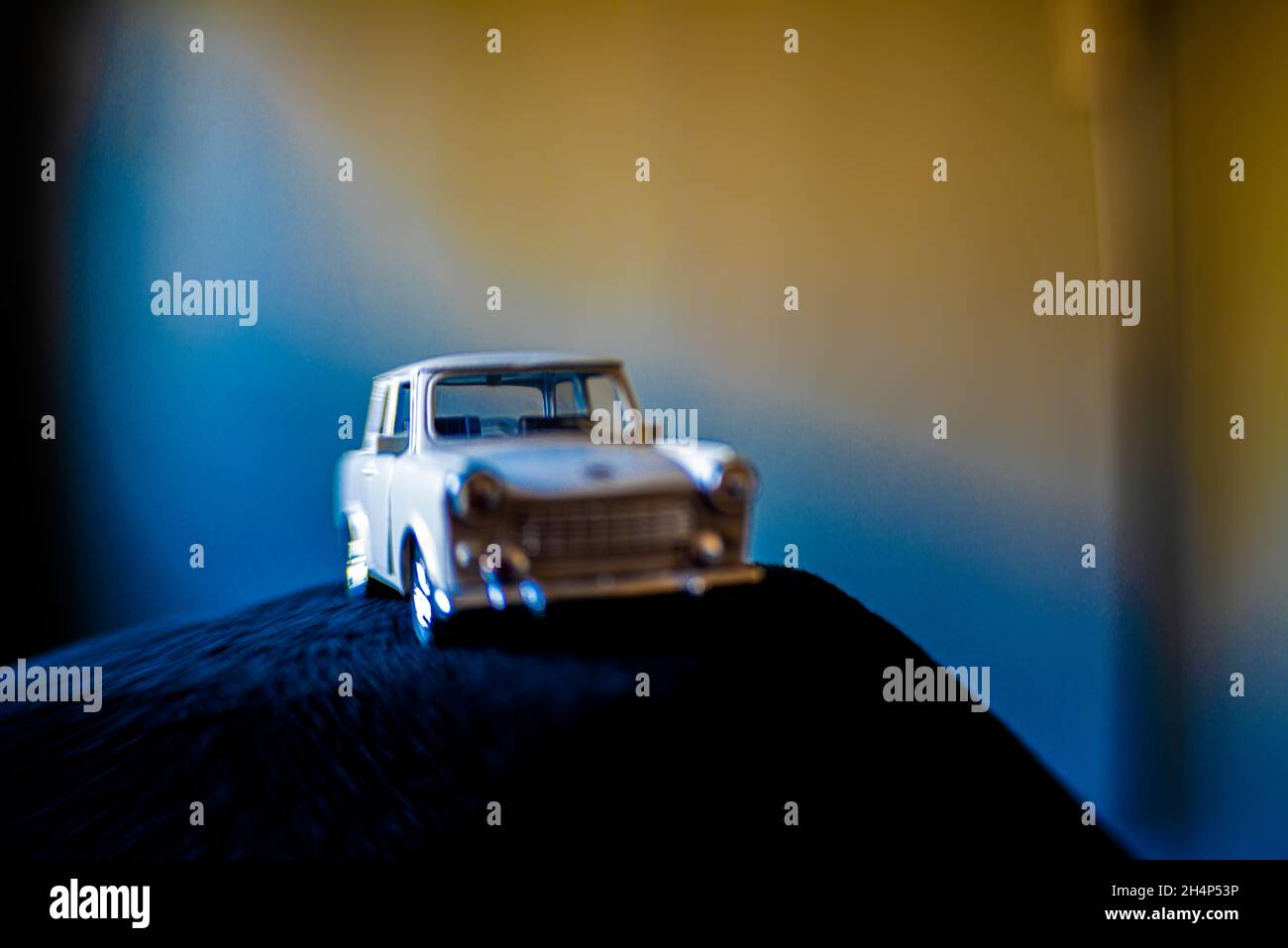 Tilburg, Netherlands. A Trabi Trabant minitiature car studio shot with lensbaby. Stock Photo