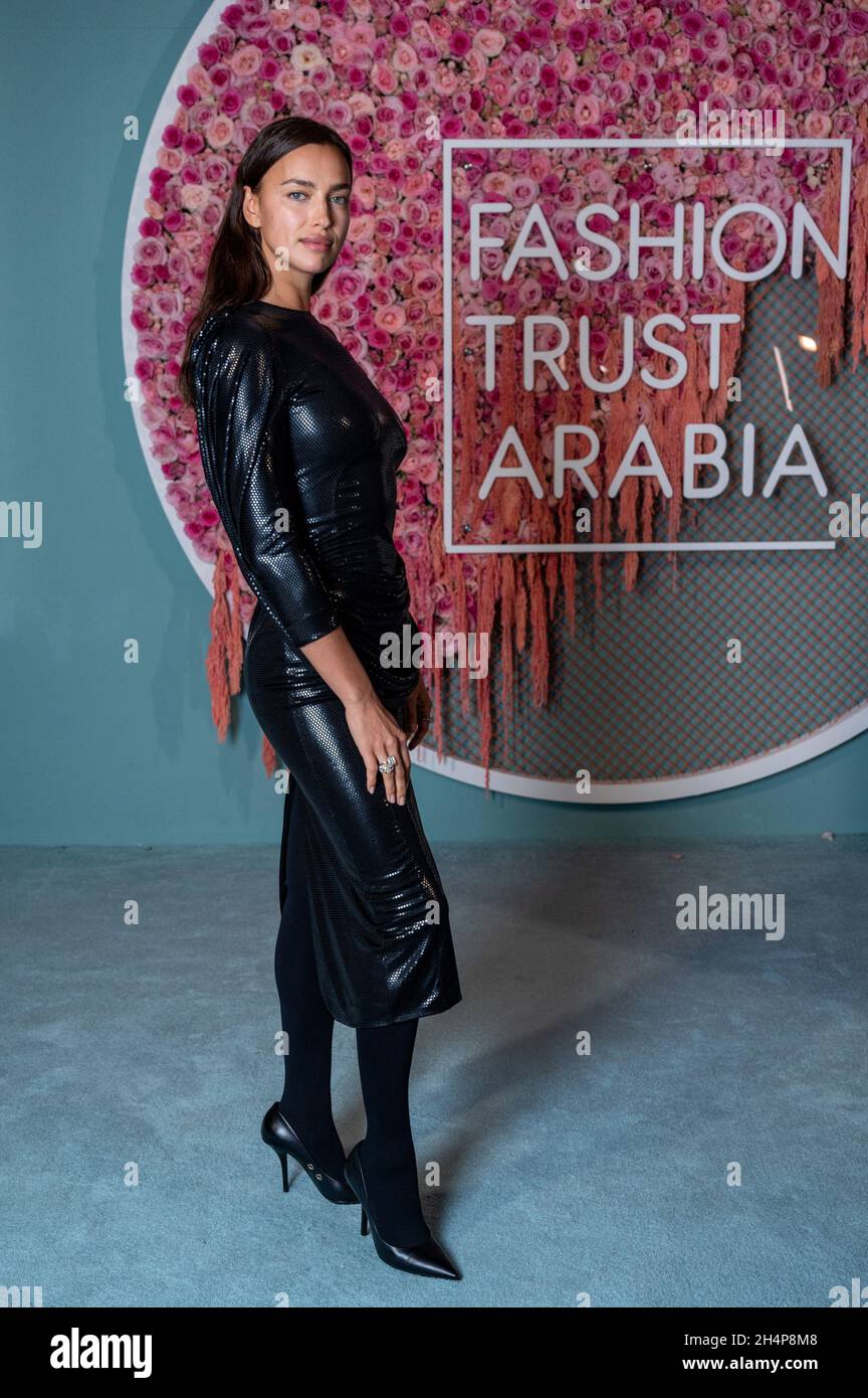 Russian model Irina Shayk arrives to the Fashion Trust Arabia prize