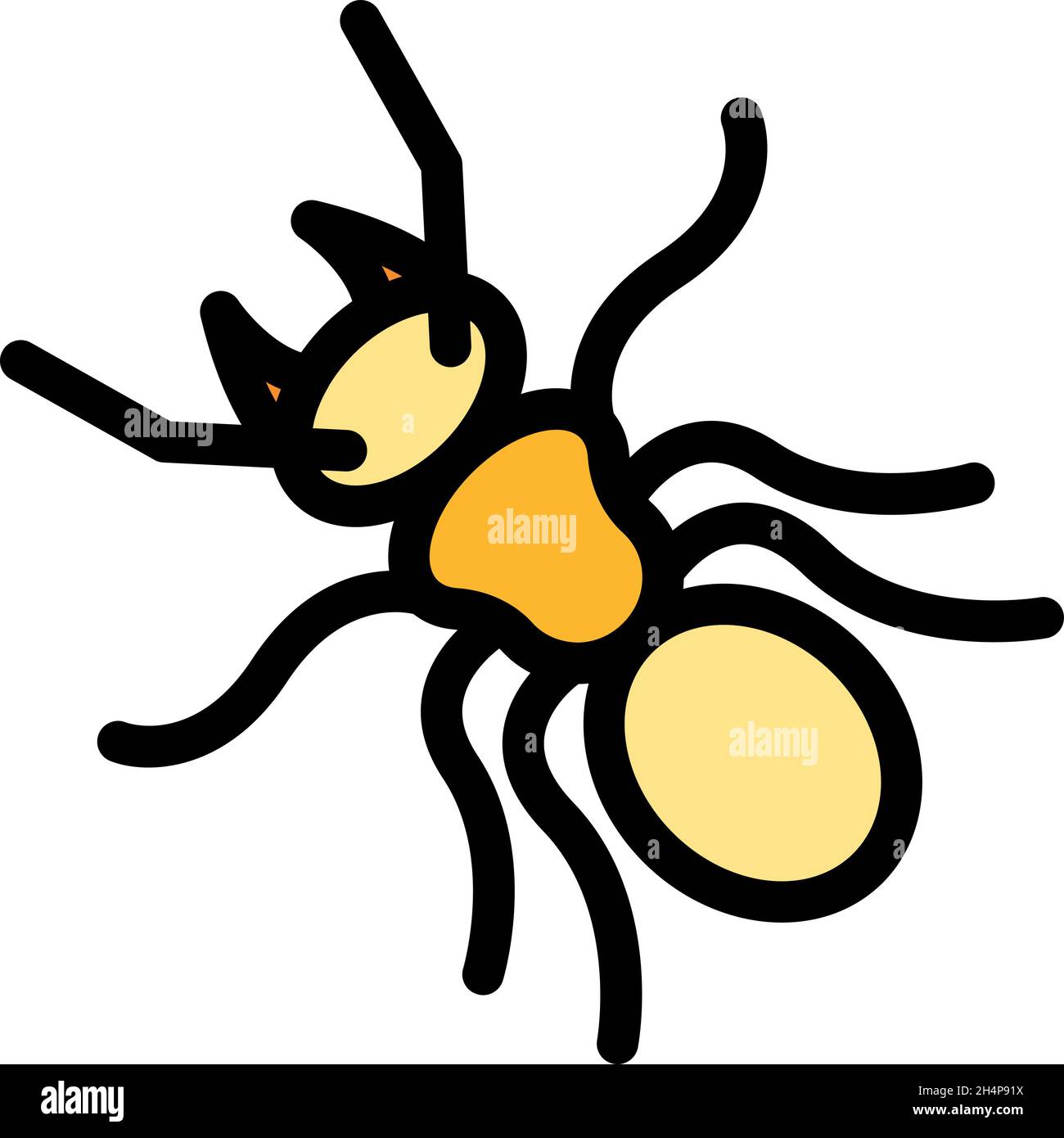 Soldier ant icon. Outline soldier ant vector icon color flat isolated Stock Vector