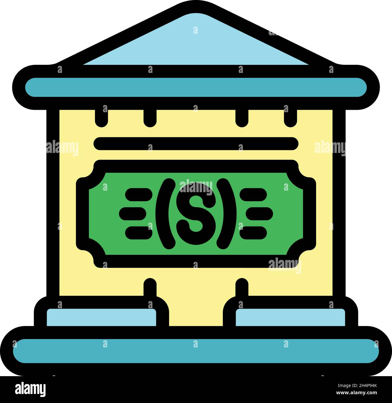 House tokens icon. Outline house tokens vector icon color flat isolated ...