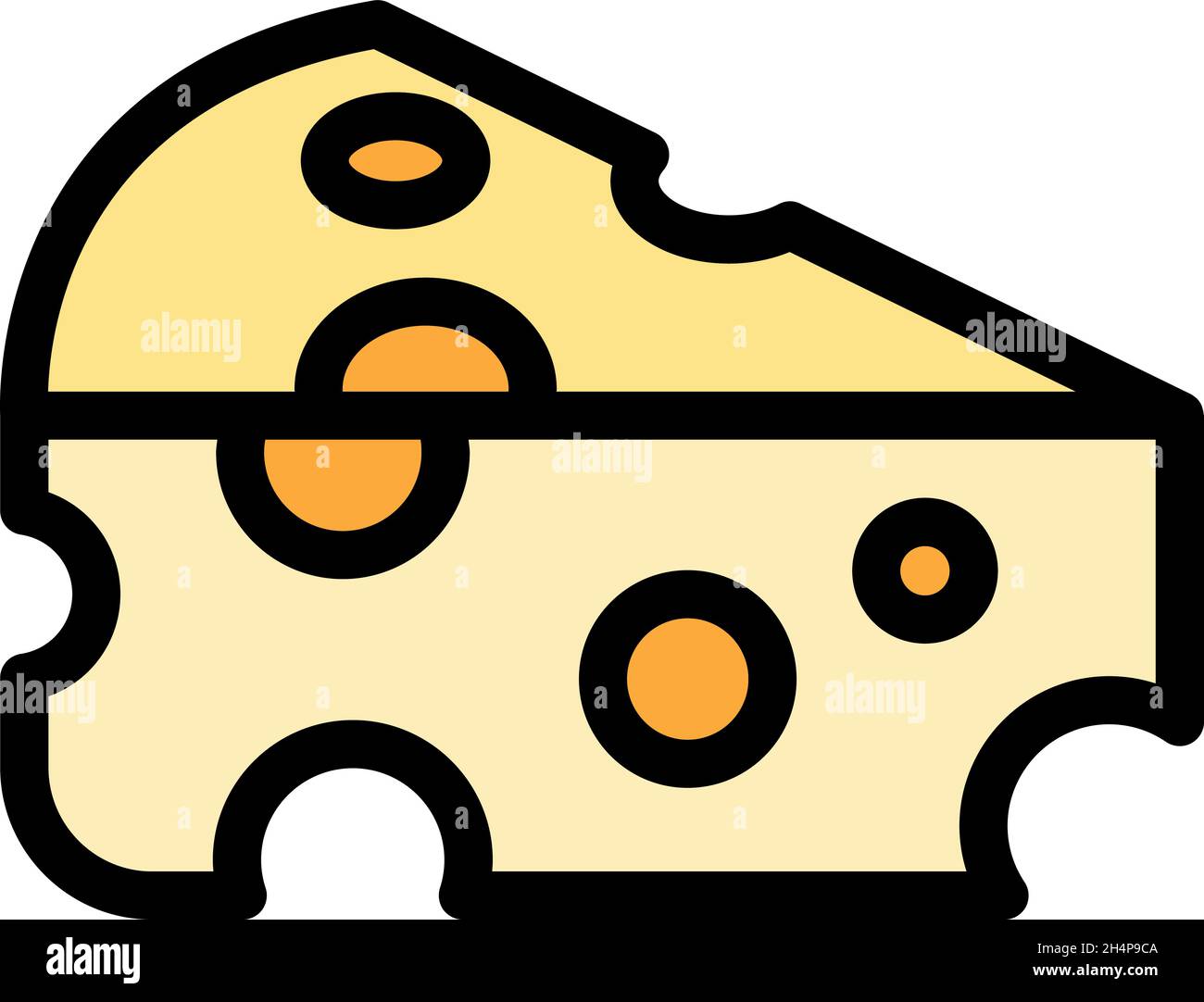Cheese wedge icon. Outline cheese wedge vector icon color flat isolated  Stock Vector Image & Art - Alamy
