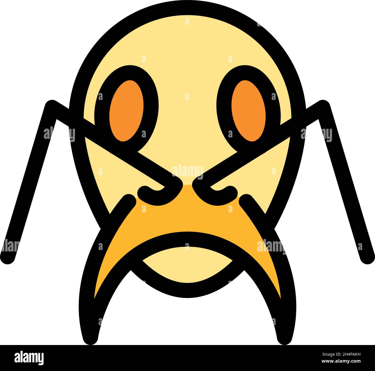 Head ant icon. Outline head ant vector icon color flat isolated Stock Vector