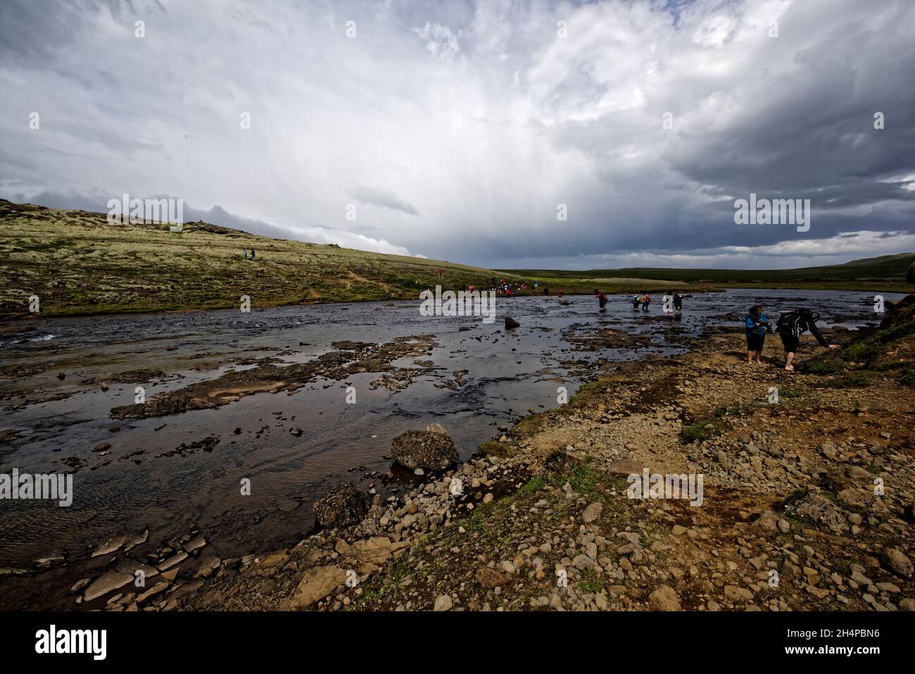 Teil von Islands höchstem Wasserfall Island West Glymur Wasserfall ...