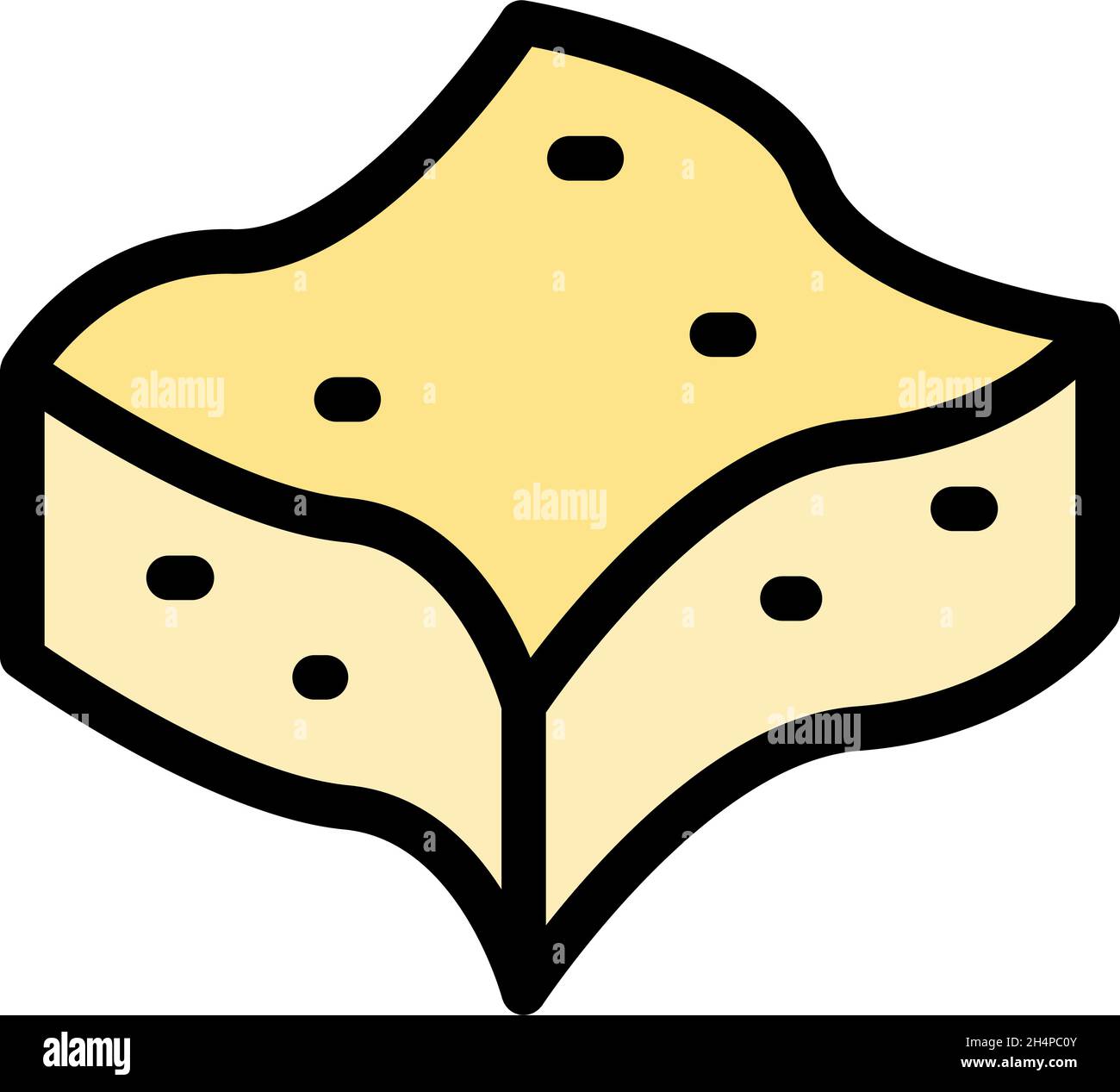 Swiss cheese icon. Outline swiss cheese vector icon color flat isolated