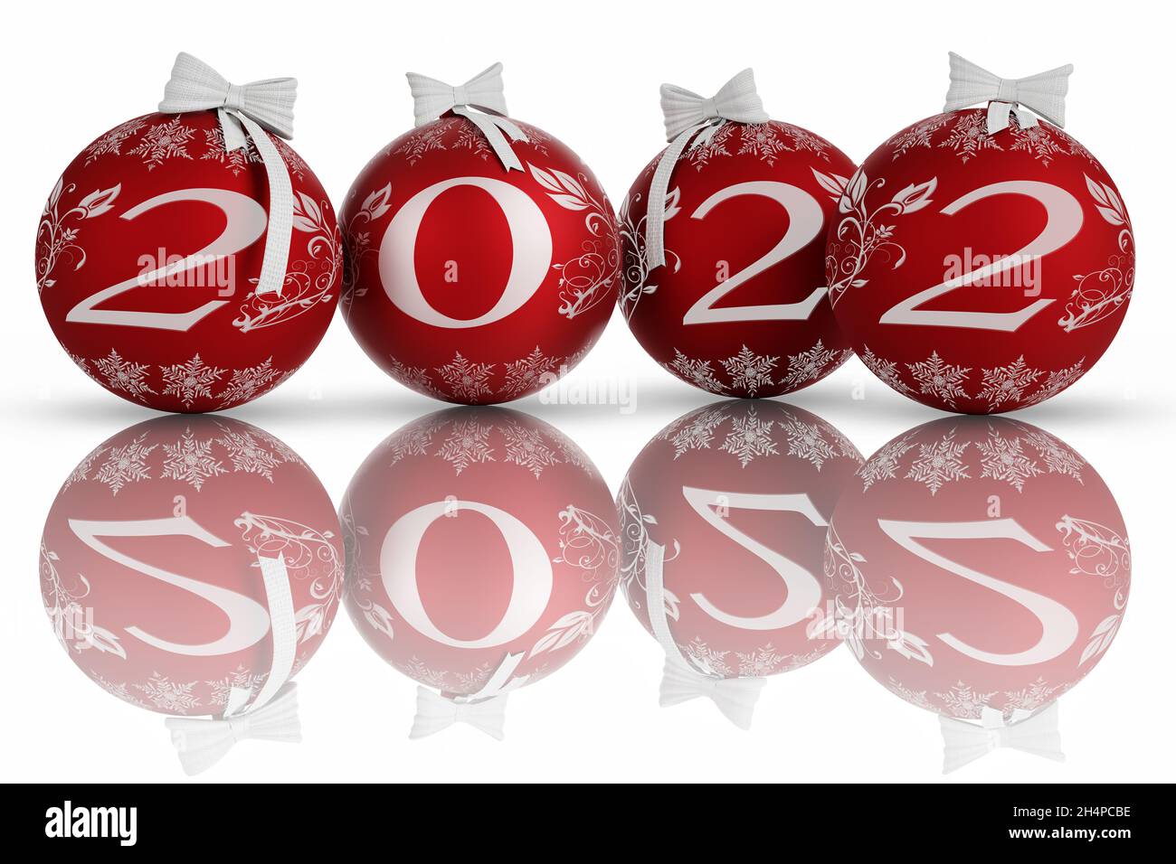 3D Illustration. New Year 2022. New Year 2022 In Numbers And With Christmas Decoration Stock Photo - Alamy