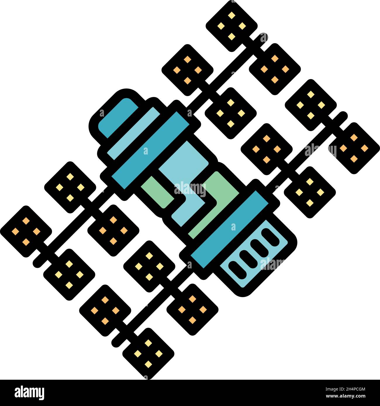 Space station explorer icon. Outline space station explorer vector icon ...