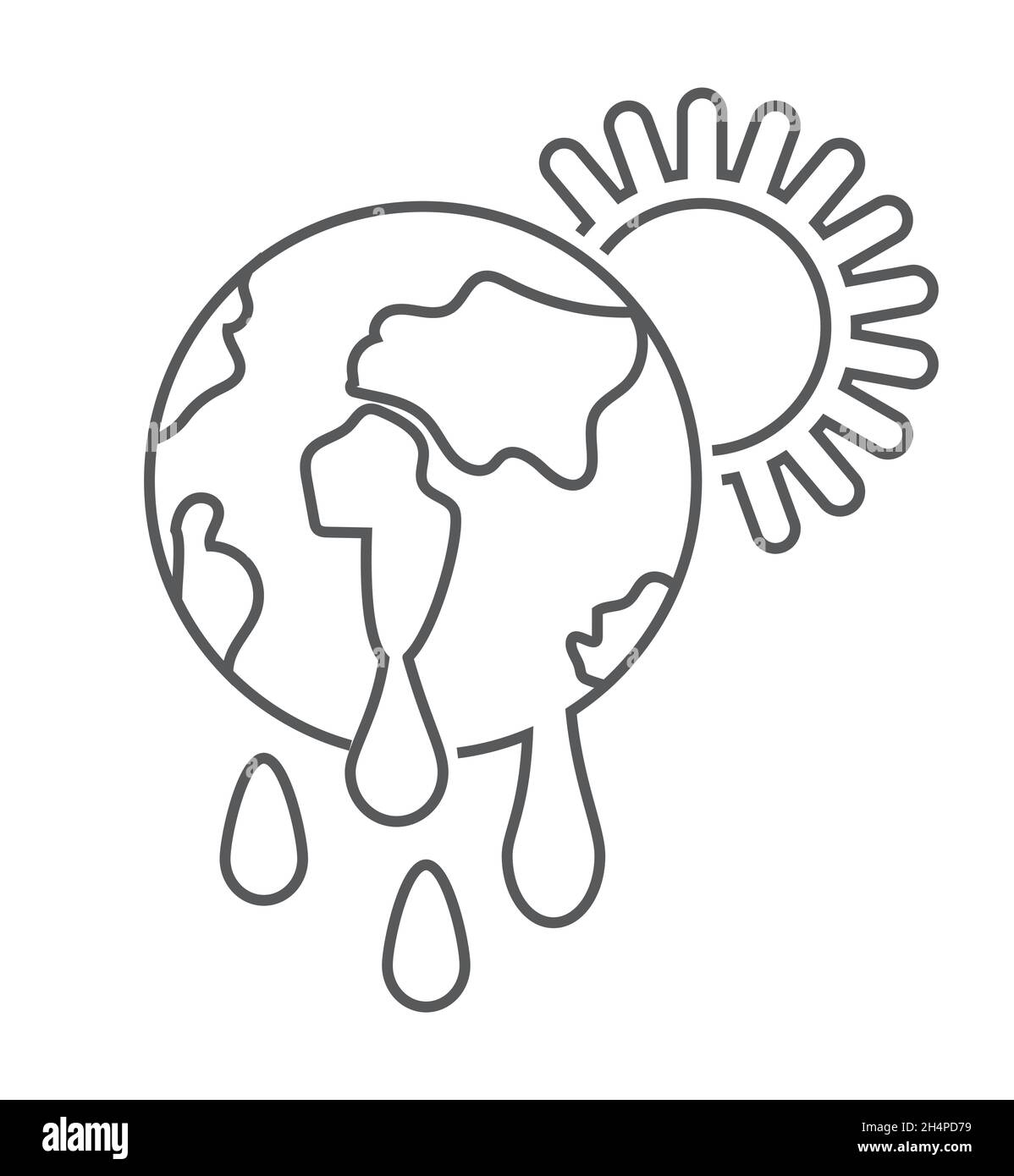 Climate Change icon vector. Earth, atmosphere, climate are shown in ...