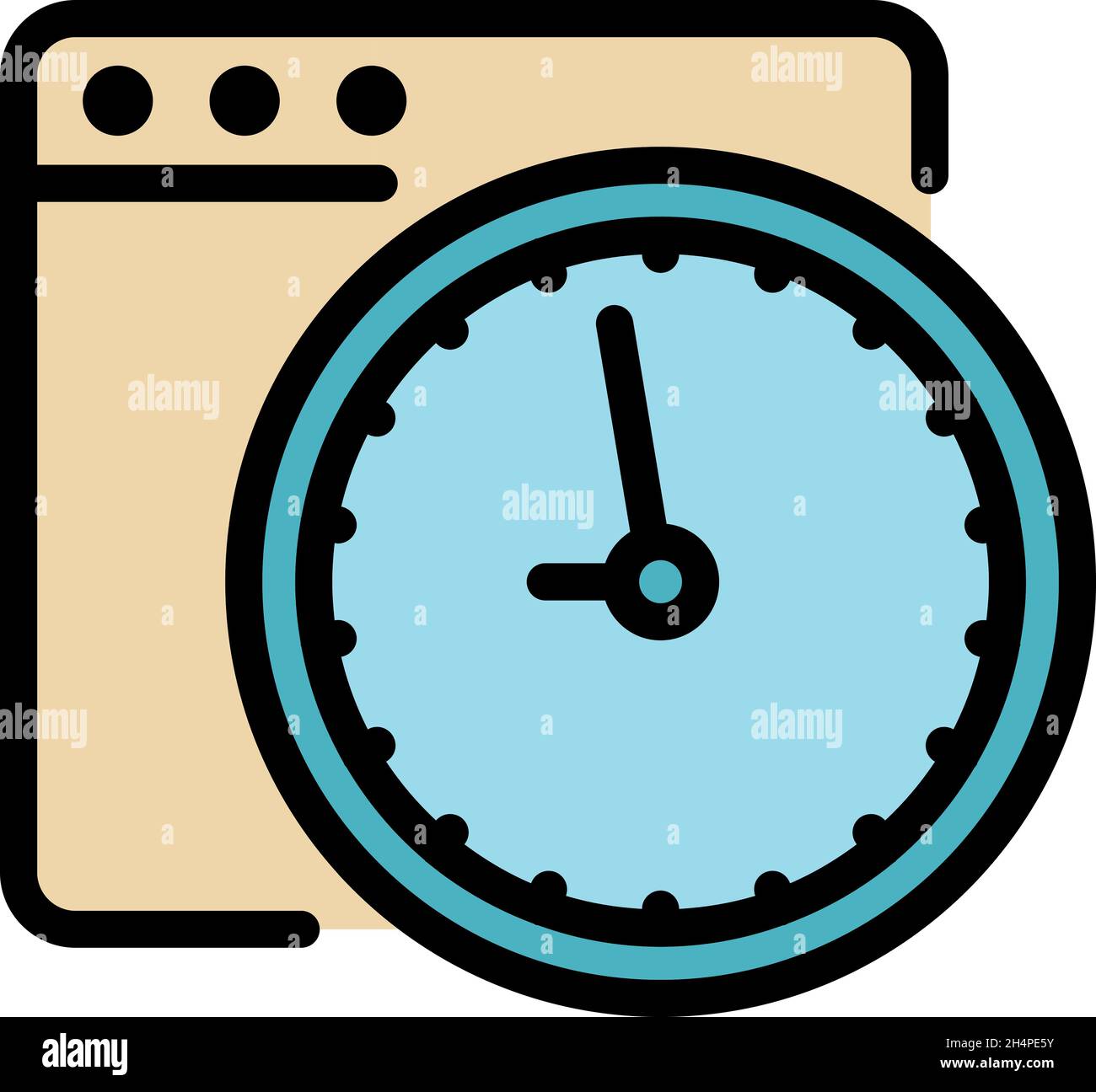 Time browser icon. Outline time browser vector icon color flat isolated ...