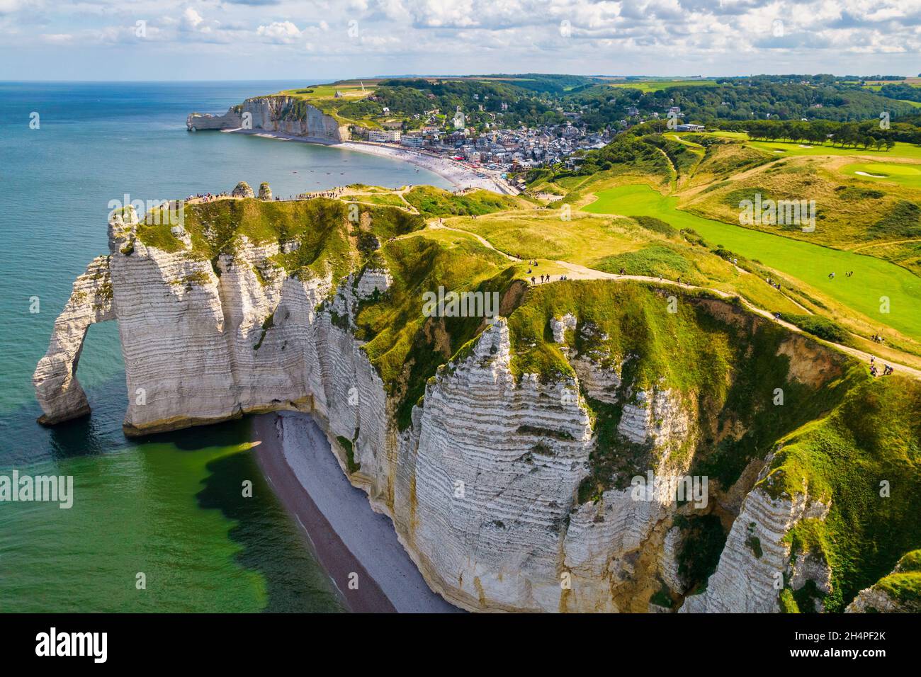 Aerial shot of Etretat cliffs in Normandy, France Stock Photo - Alamy