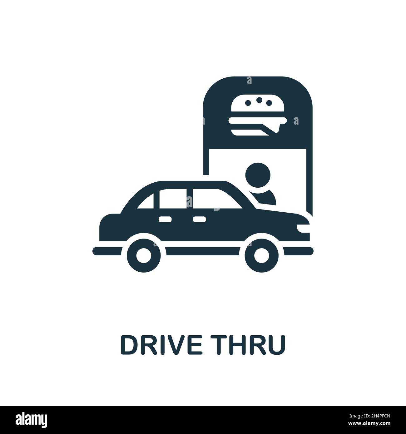 Drive Thru icon. Monochrome sign from take away collection. Creative Drive Thru icon
