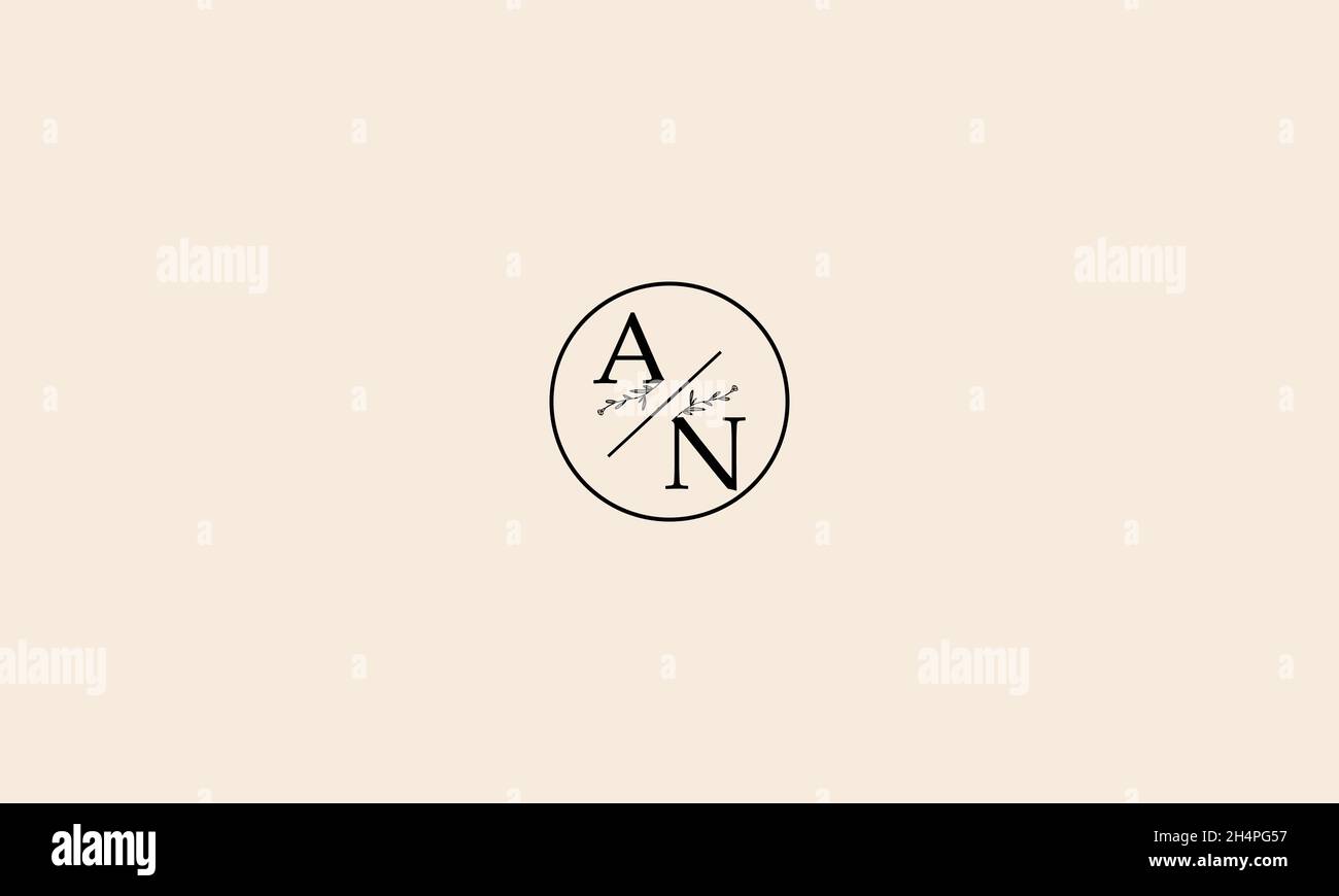 LETTERS AN LOGO DESIGN WITH NEGATIVE SPACE EFFECT FOR ILLUSTRATION USE Stock Vector