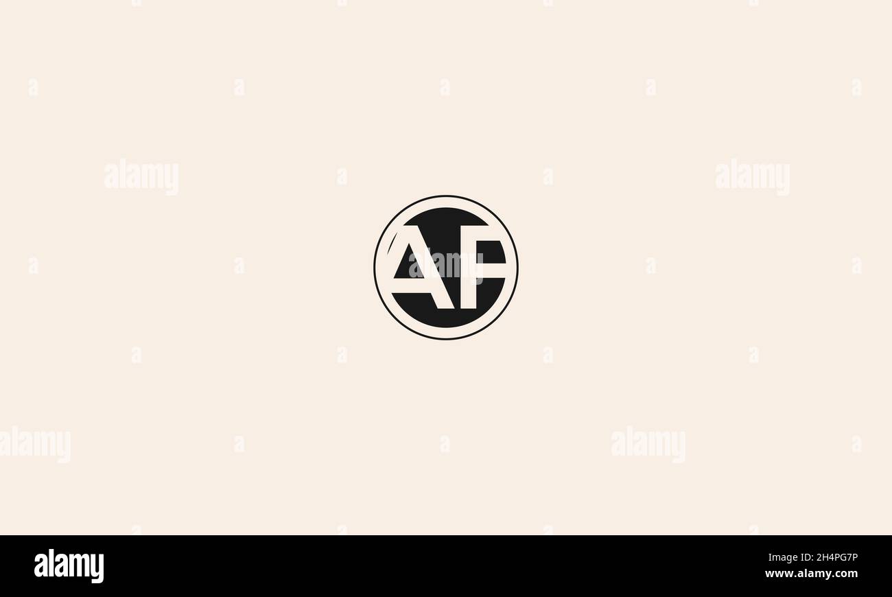 LETTERS AF LOGO DESIGN WITH NEGATIVE SPACE EFFECT FOR ILLUSTRATION USE Stock Vector