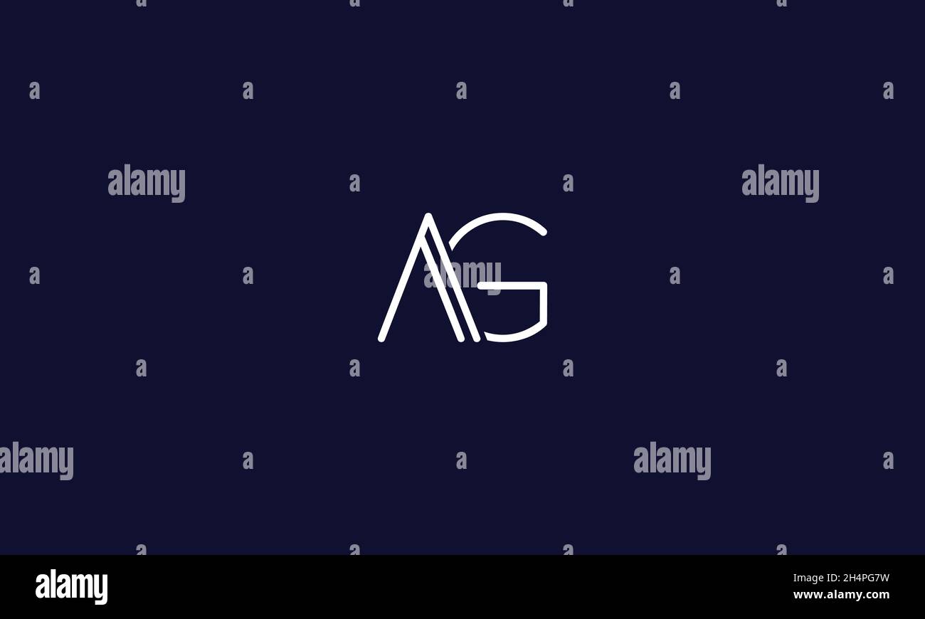 LETTERS AG LOGO DESIGN WITH NEGATIVE SPACE EFFECT FOR ILLUSTRATION USE Stock Vector