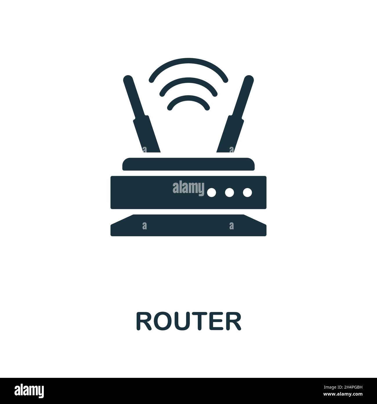 Router icon. Monochrome sign from technology collection. Creative Router icon illustration for web design, infographics and more Stock Vector