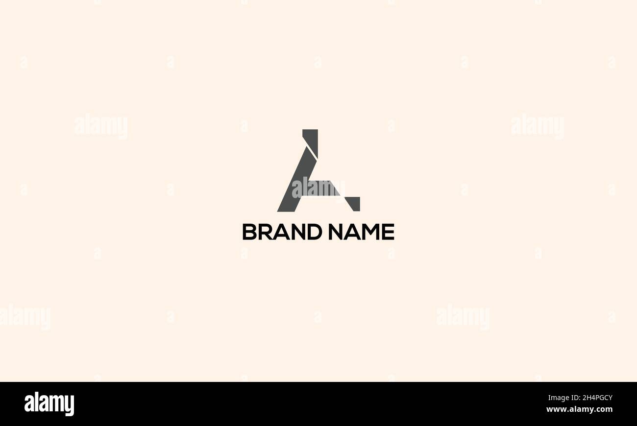 LETTERS AL LOGO DESIGN WITH NEGATIVE SPACE EFFECT FOR ILLUSTRATION USE Stock Vector
