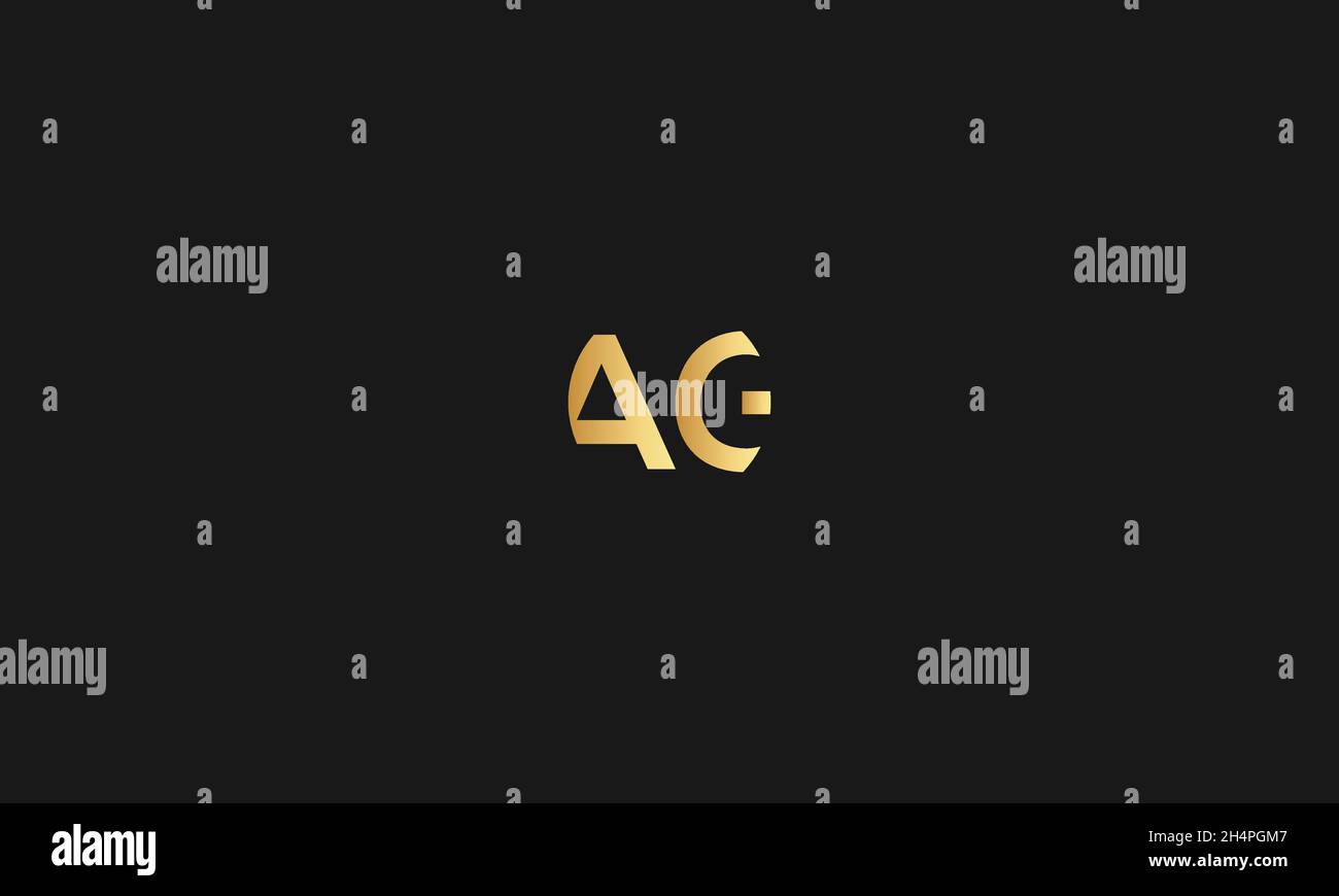LETTERS AG LOGO DESIGN WITH NEGATIVE SPACE EFFECT FOR ILLUSTRATION USE Stock Vector