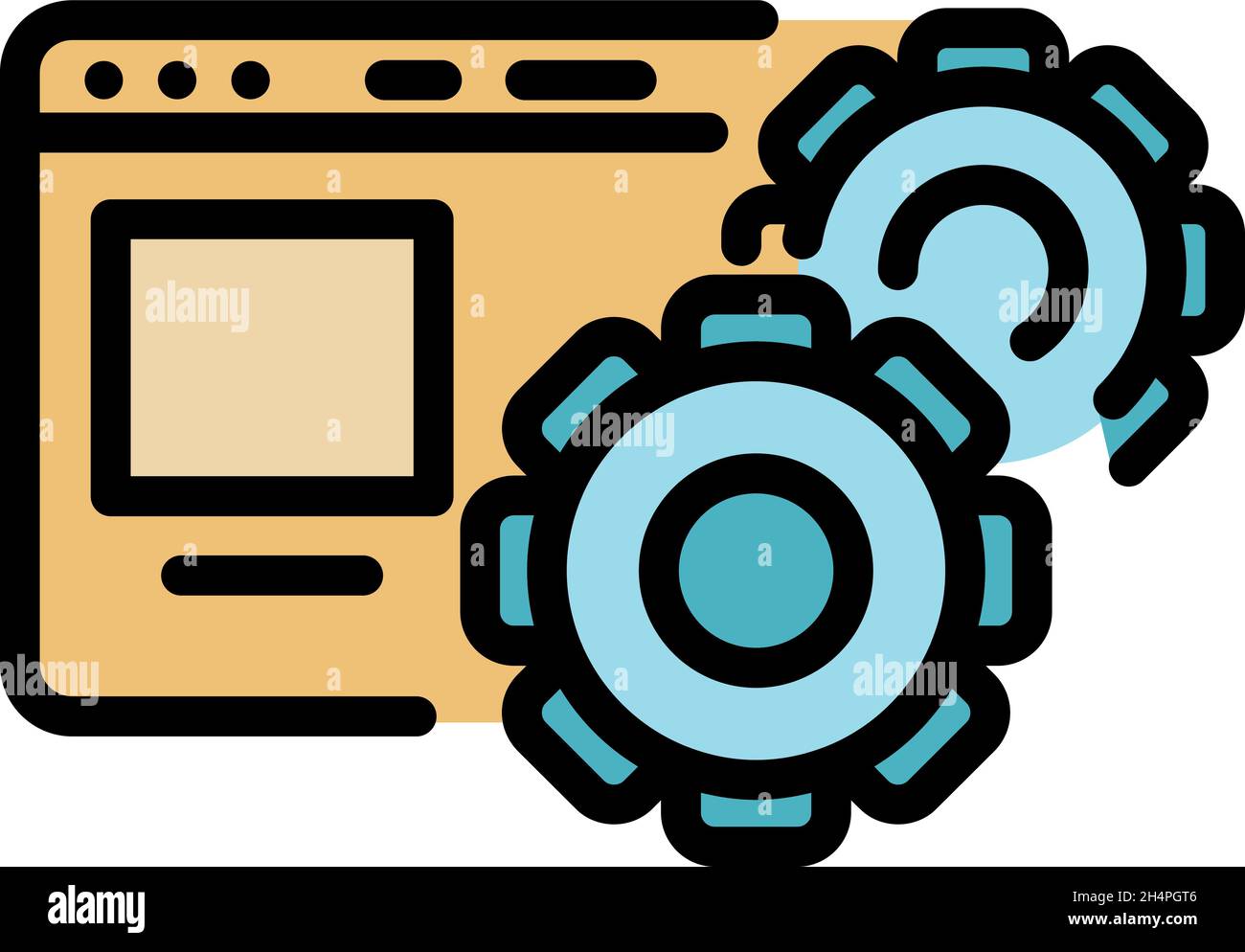 Website settings icon. Outline website settings vector icon color flat isolated Stock Vector