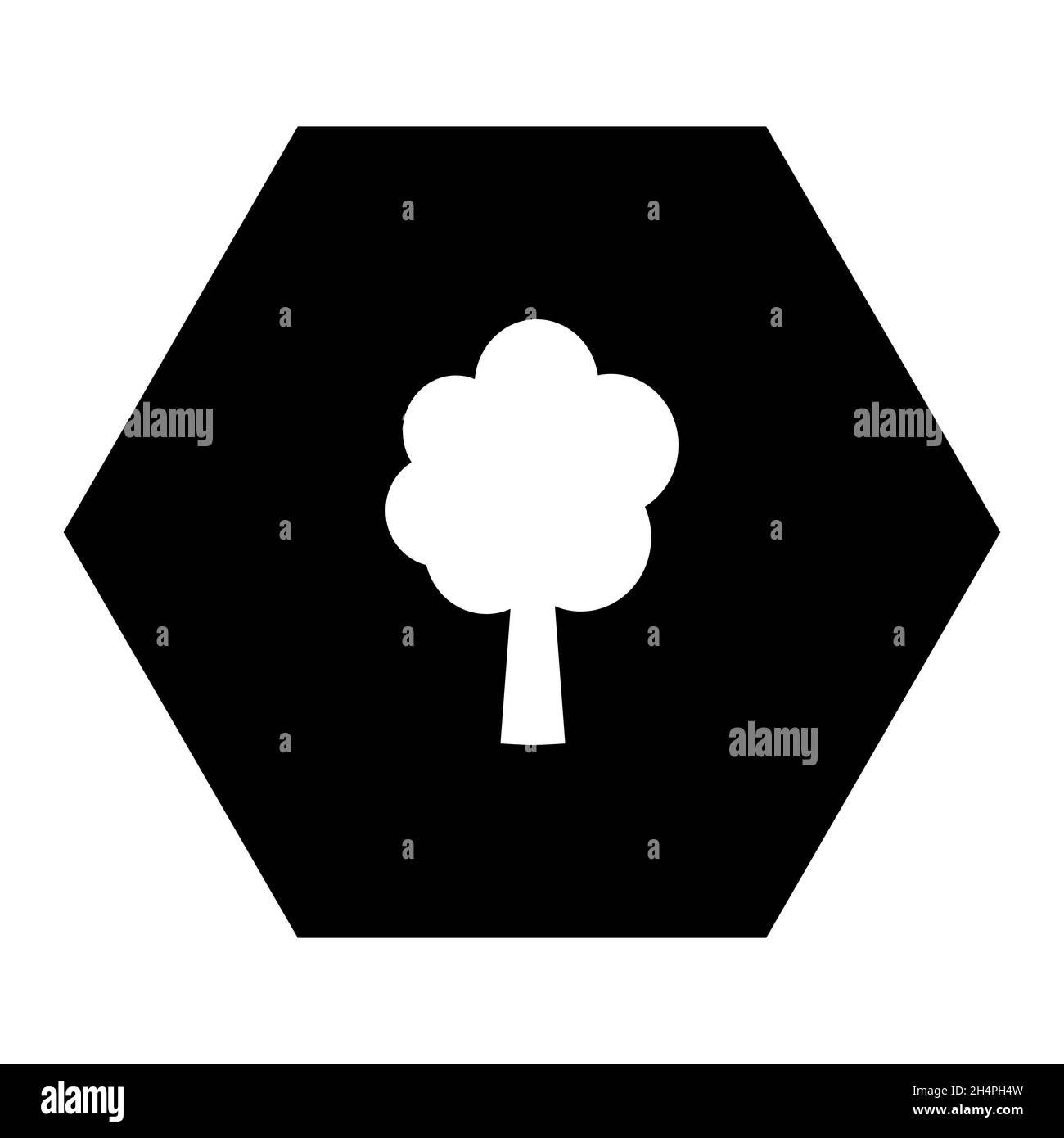 Tree and hexagon Stock Photo - Alamy