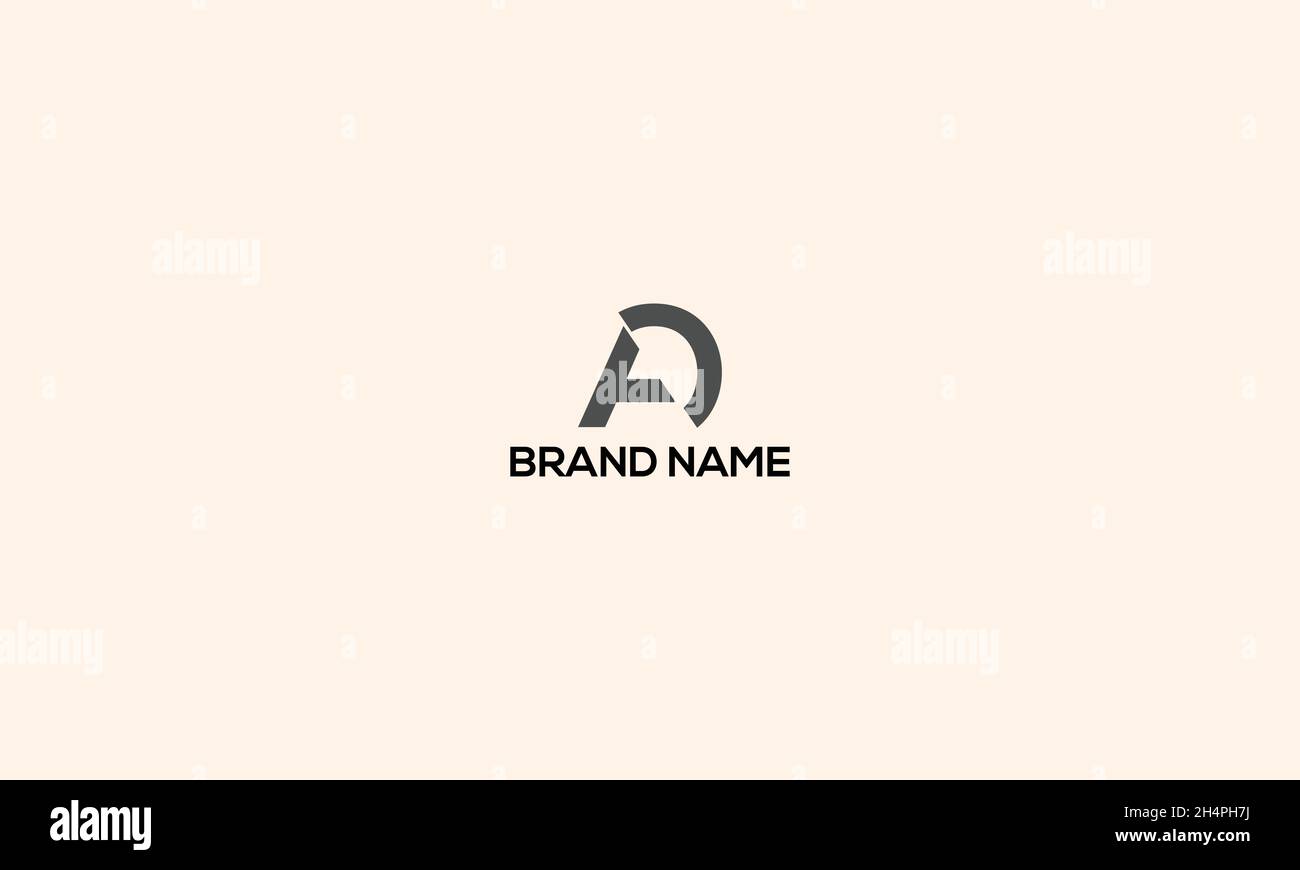 LETTERS AO LOGO DESIGN WITH NEGATIVE SPACE EFFECT FOR ILLUSTRATION USE Stock Vector