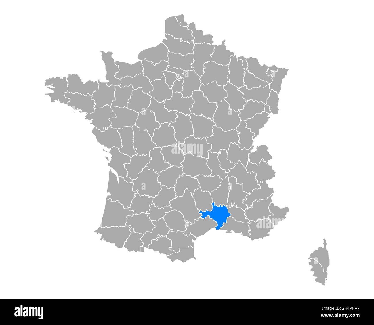 Map of Gard in France Stock Photo - Alamy
