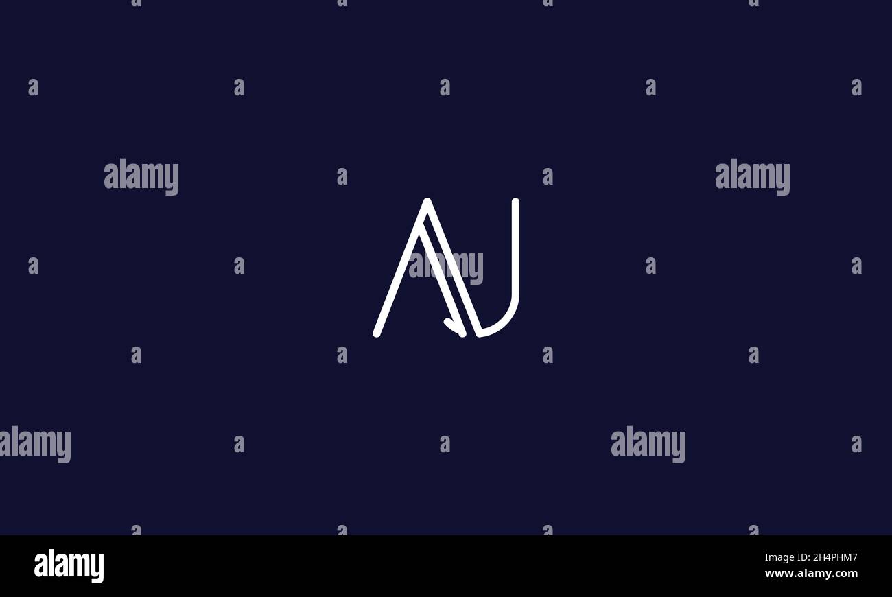 LETTERS AJ LOGO DESIGN WITH NEGATIVE SPACE EFFECT FOR ILLUSTRATION USE Stock Vector
