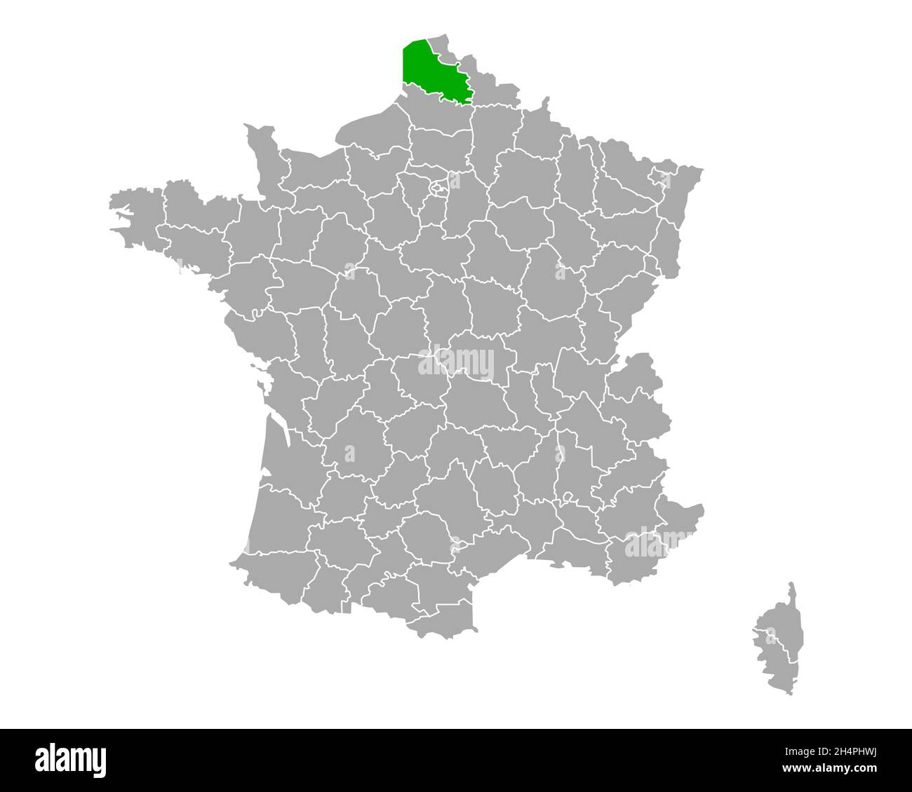 Map of PasdeCalais in France Stock Photo Alamy