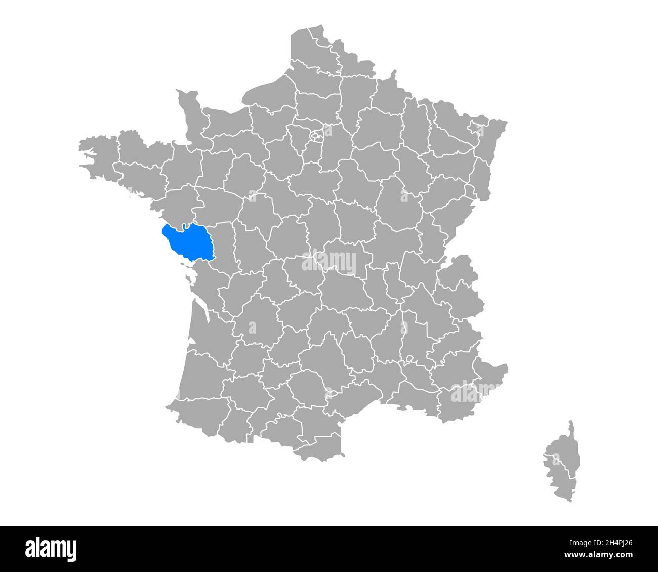 Vendee Region Of France Map Map Of Vendee In France Stock Photo - Alamy