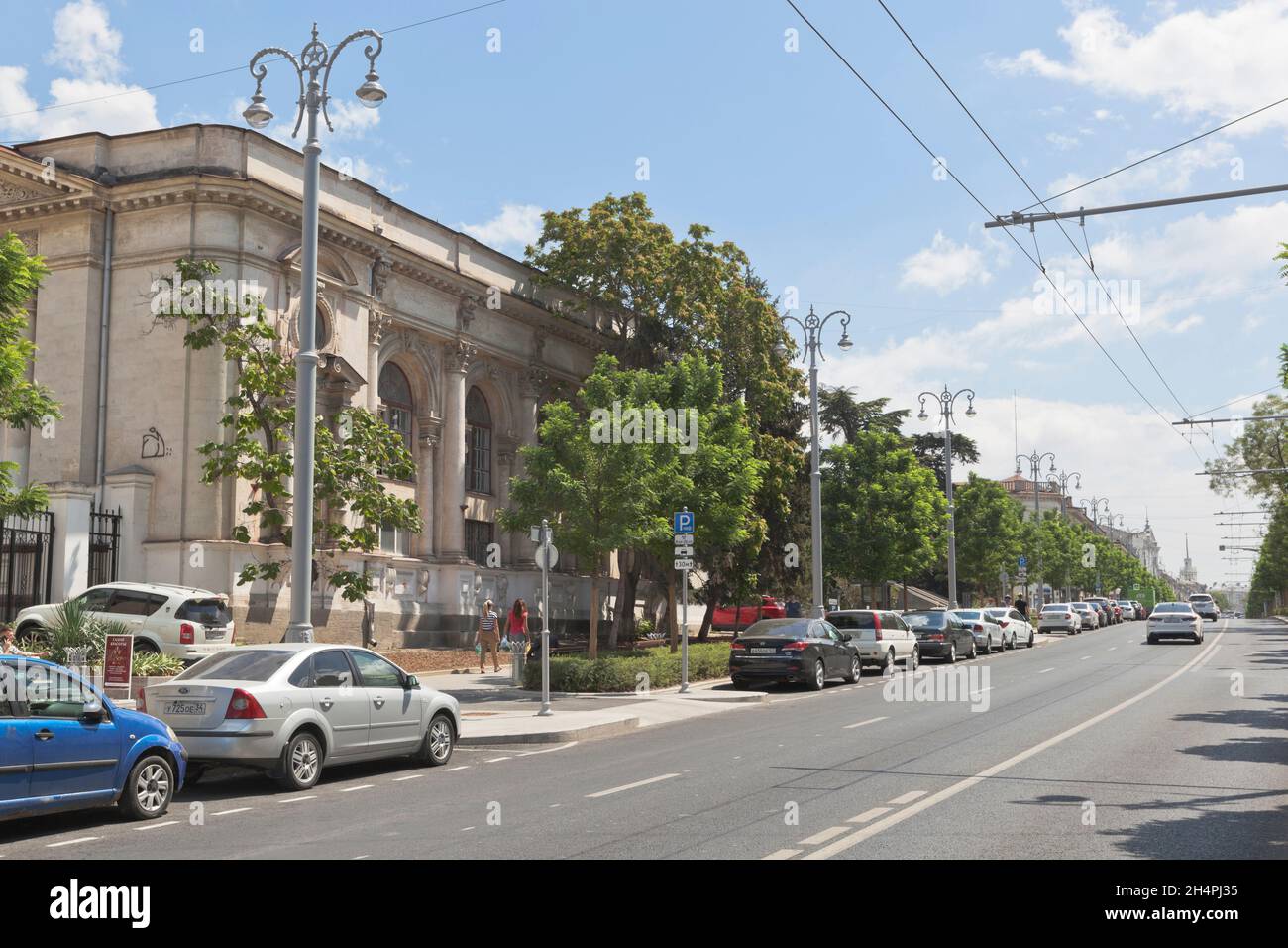Sevastopol, Crimea, Russia - July 29, 2020: Bolshaya Morskaya street house 11 'Sports school of the Olympic reserve number 4 in boxing' in the city of Stock Photo