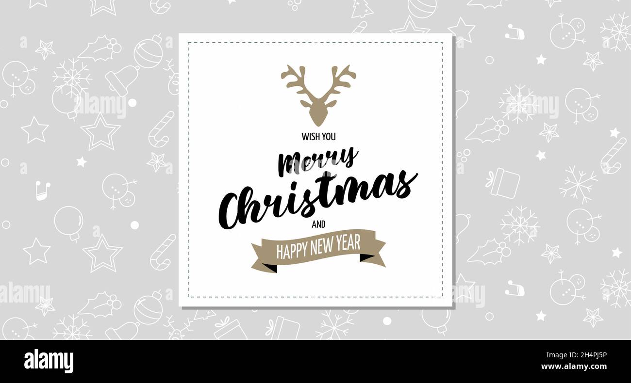 Merry christmas and happy new year card, vector design Stock Vector ...