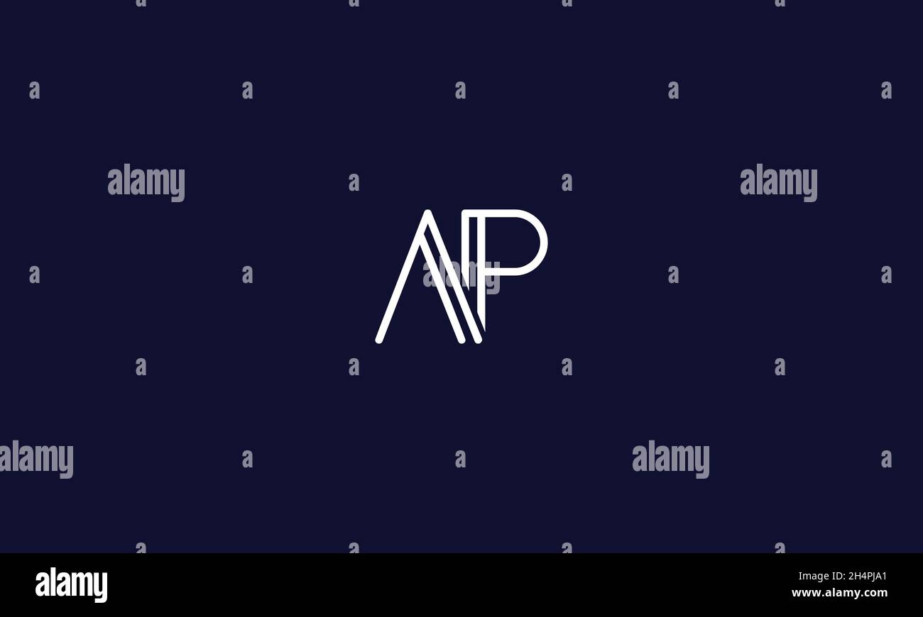 LETTERS AP LOGO DESIGN WITH NEGATIVE SPACE EFFECT FOR ILLUSTRATION USE Stock Vector