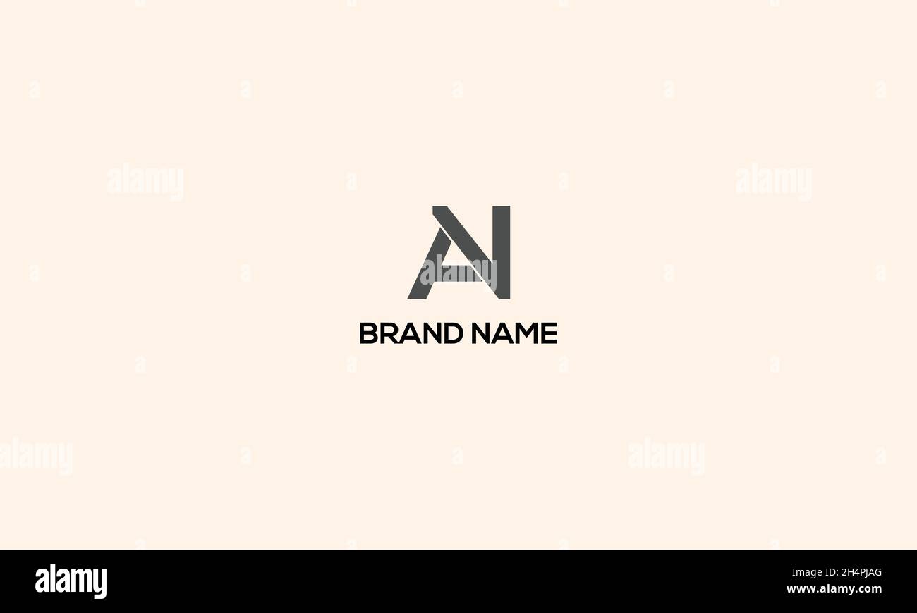 LETTERS AN LOGO DESIGN WITH NEGATIVE SPACE EFFECT FOR ILLUSTRATION USE Stock Vector