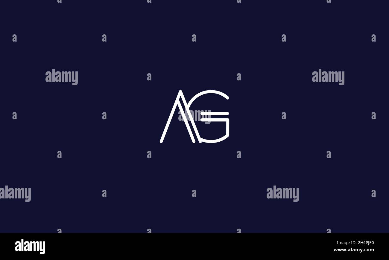 LETTERS AG LOGO DESIGN WITH NEGATIVE SPACE EFFECT FOR ILLUSTRATION USE Stock Vector