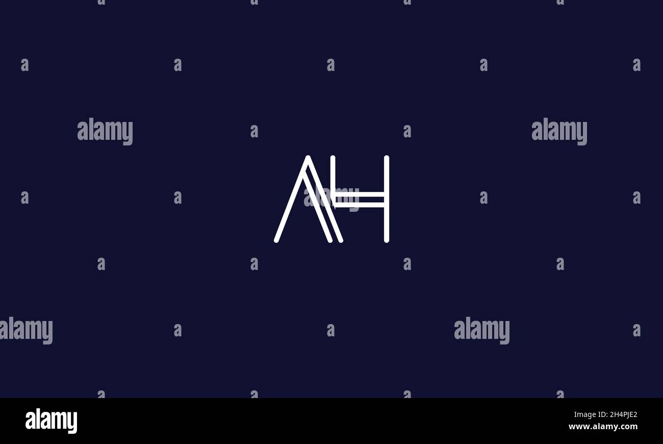 LETTERS AH LOGO DESIGN WITH NEGATIVE SPACE EFFECT FOR ILLUSTRATION USE Stock Vector