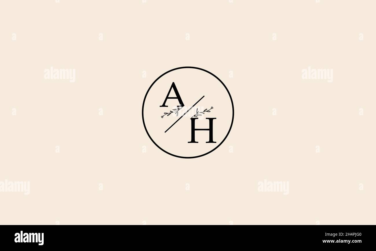 LETTERS AH LOGO DESIGN WITH NEGATIVE SPACE EFFECT FOR ILLUSTRATION USE Stock Vector