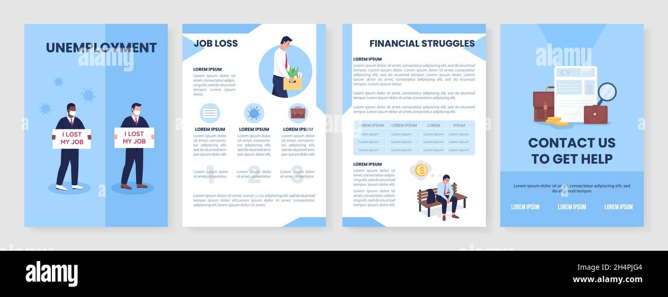Unemployment help flat vector brochure template Stock Vector Image ...