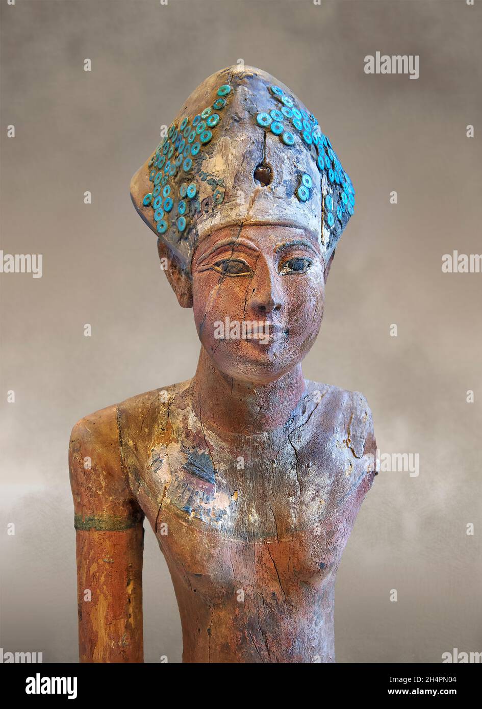 Egyptian Wood Sculpture of Ramesses II or deified king Amenophis 1st