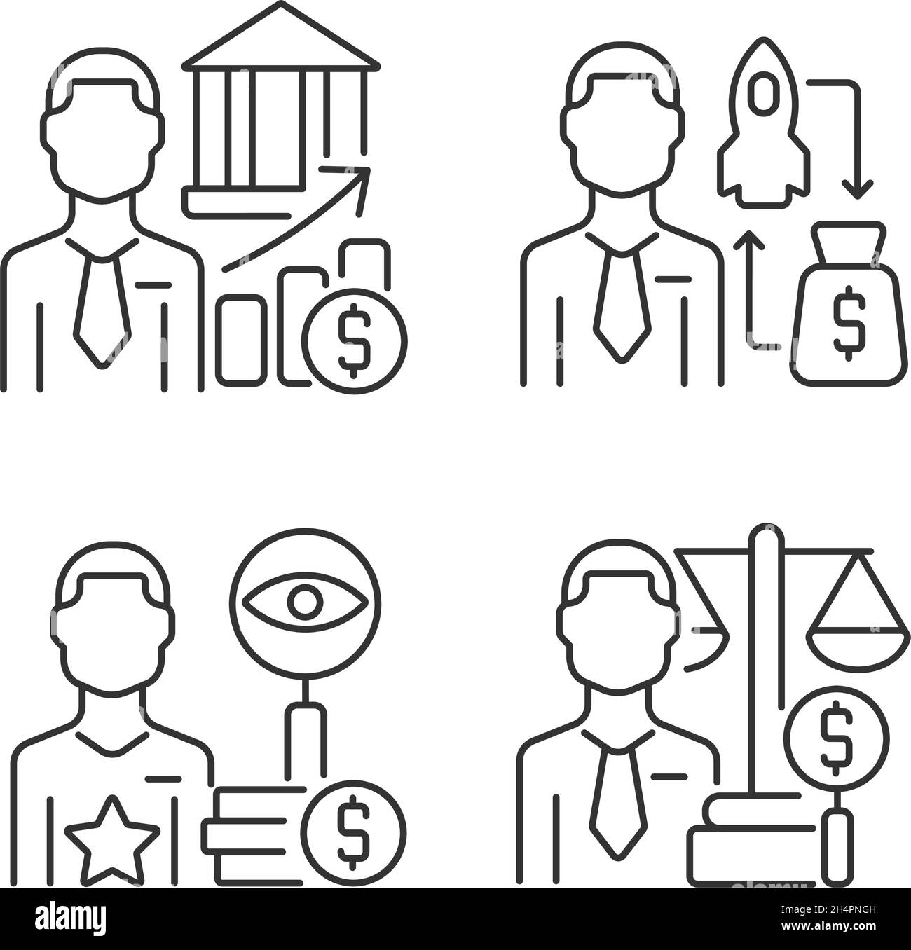 Finance investment jobs linear icons set Stock Vector Image & Art Alamy