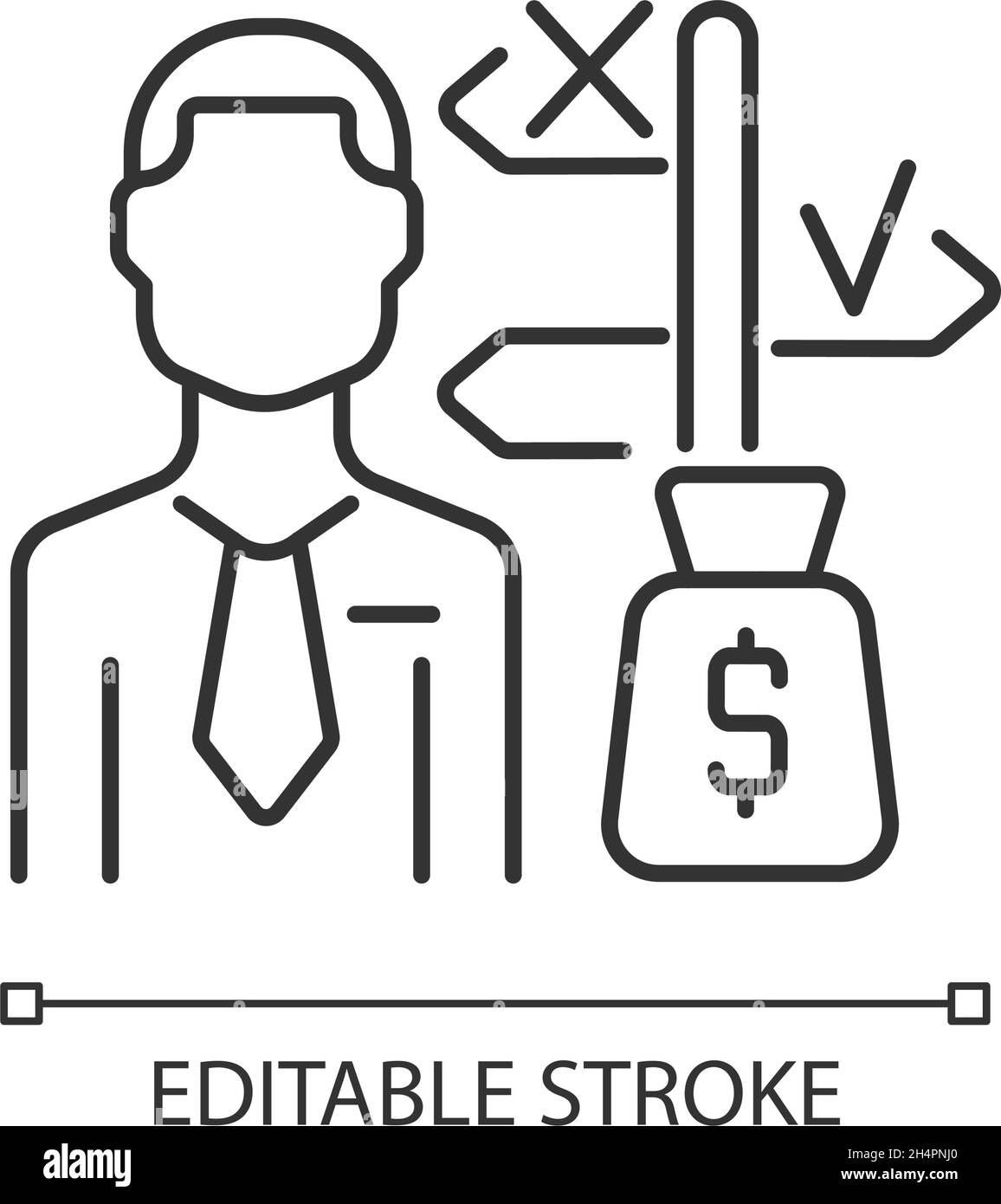 Asset manager linear icon Stock Vector