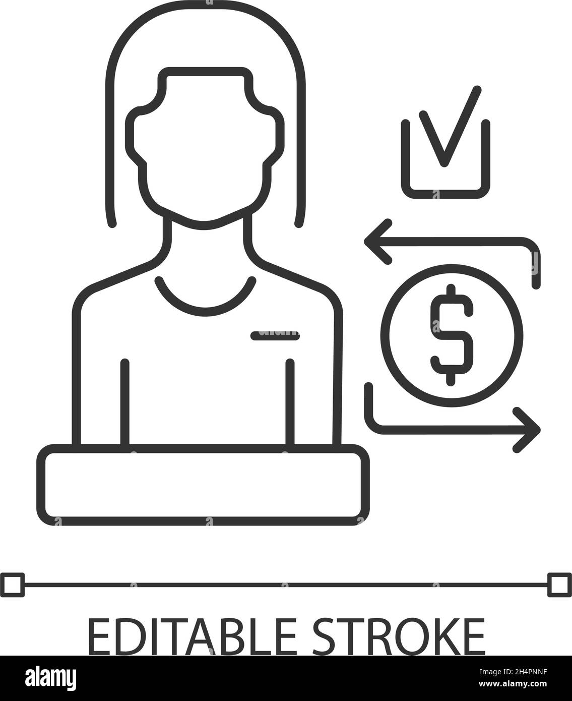 Bank teller linear icon Stock Vector Image & Art - Alamy