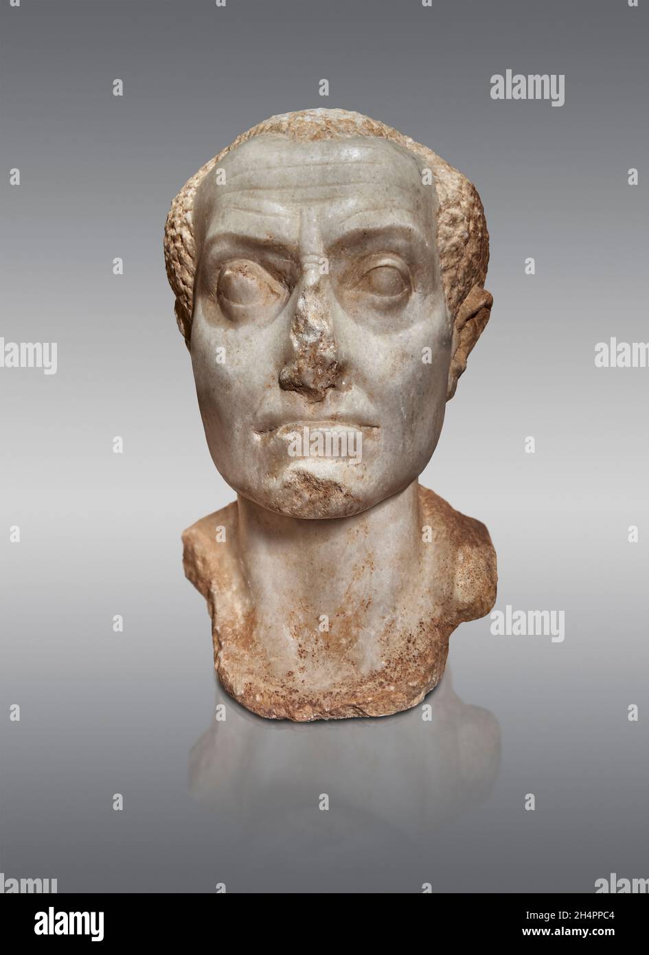 Roman Egyptian statue sculpture of a man, ist c.AD, Marble . Louvre