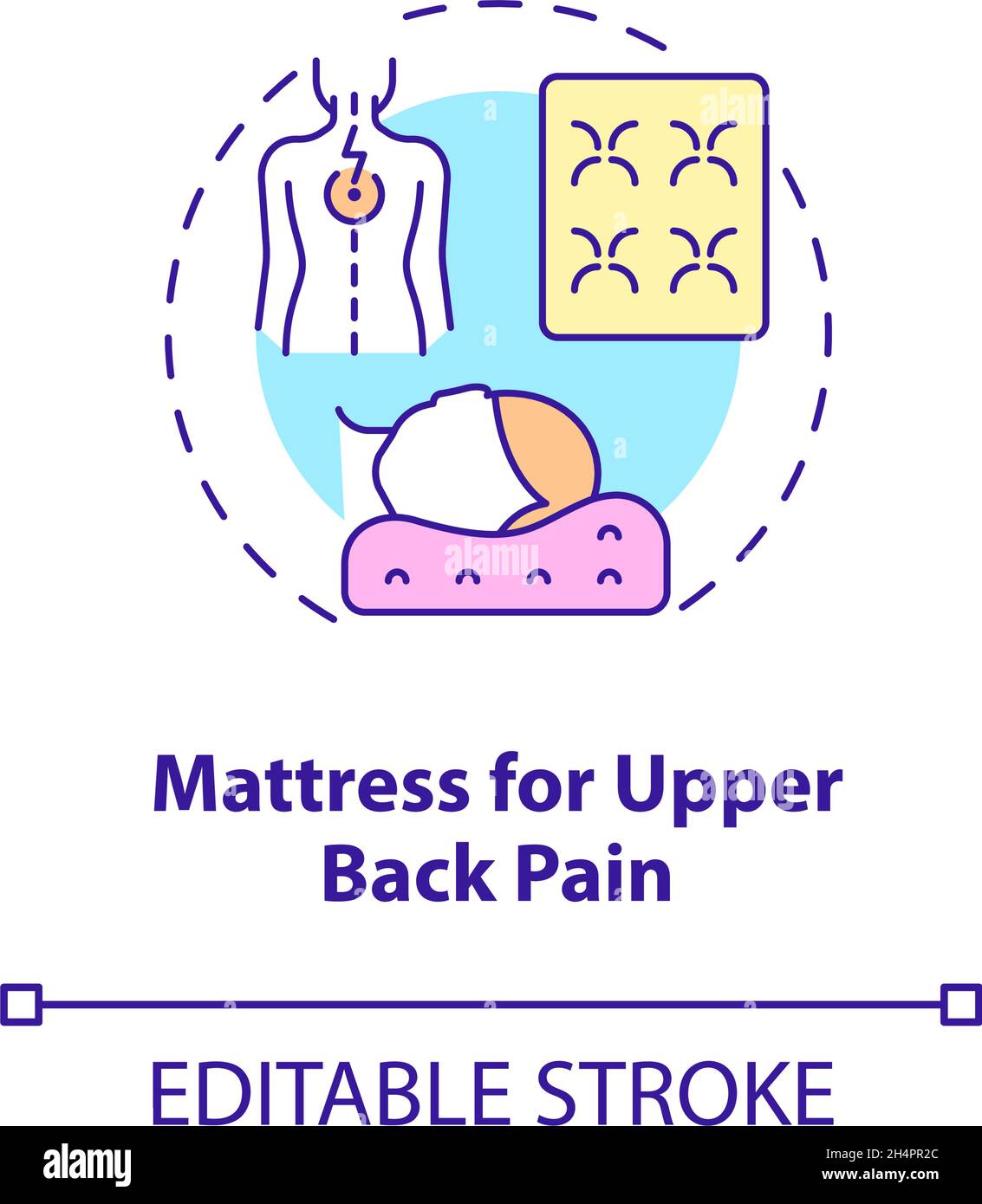 Mattress for upper back pain concept icon Stock Vector Image & Art Alamy