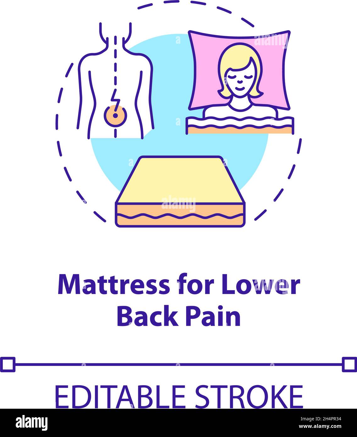 Mattress for lower back pain concept icon Stock Vector Image & Art Alamy