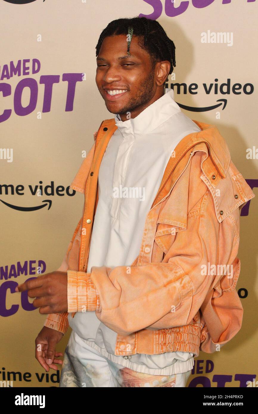 Los Angeles, USA. 03rd Nov, 2021. Gallant arrives at the premiere of A MAN NAMED SCOTT at The Hammer Museum in Los Angeles, California on November 3, 2021. (Photo by Conor Duffy/Sipa USA) Credit: Sipa USA/Alamy Live News Stock Photo