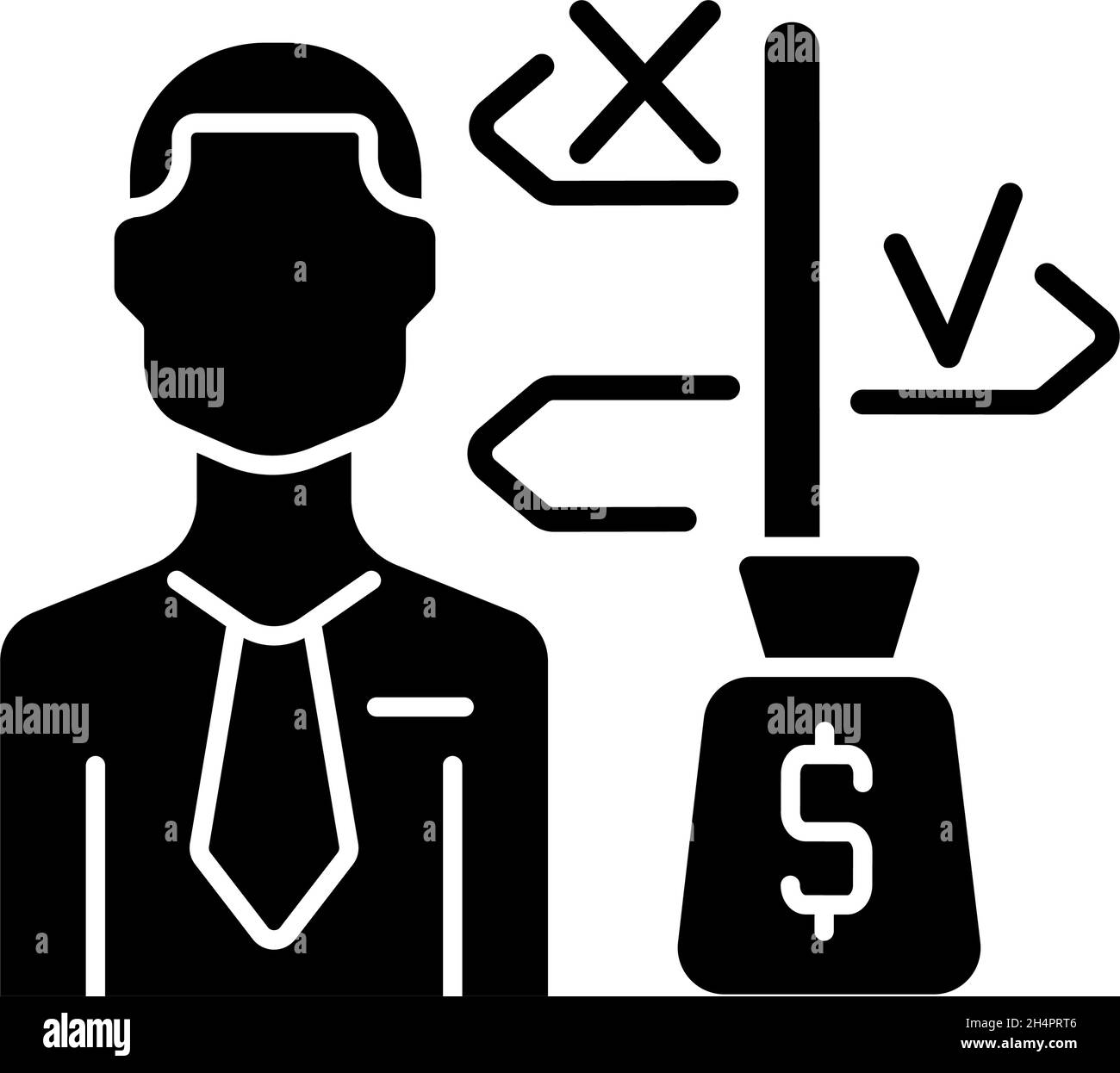 Asset manager black glyph icon Stock Vector