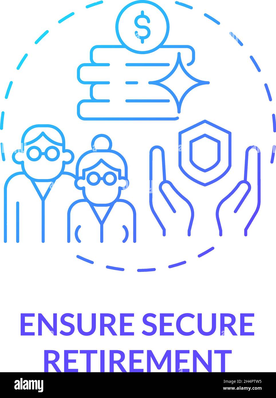 Retiral safety plan concept icon Stock Vector