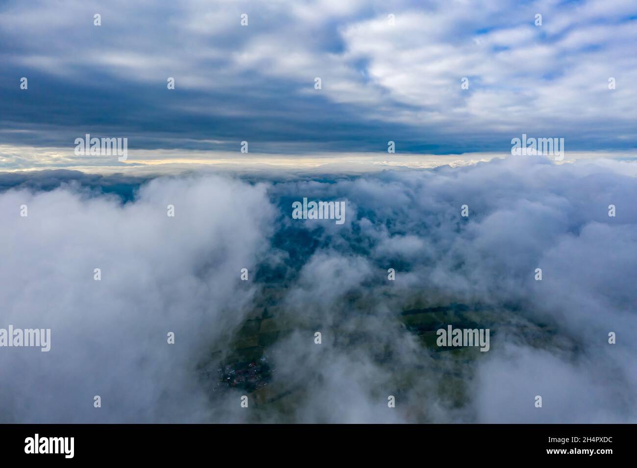 Wolken von oben gefilmt / Clouds with Drone from above Stock Photo